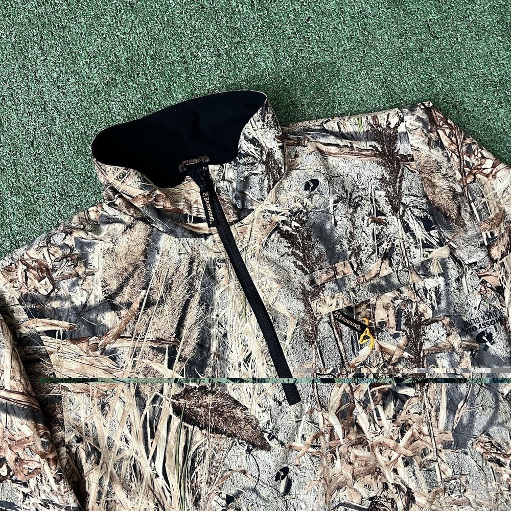Browning Jacket Large Warm Front Mossy Oak Duck Blind 1/2 Zip Jacket Gorpcore